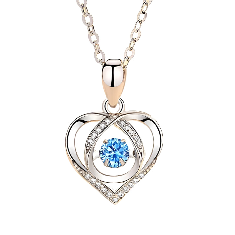 925 Sterling Silver Crystal Heart Pendant Necklace Women Girls Jewellery Gift