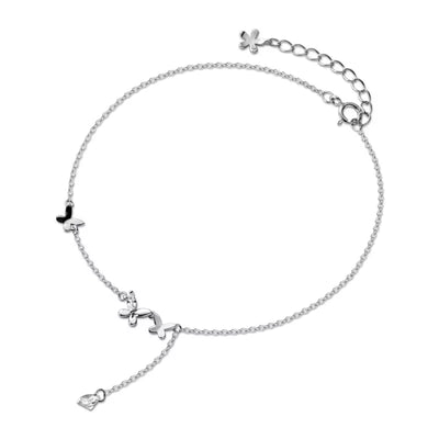 Minimalist 100% 925 Sterling Silver Fashion Babysbreath Chain Anklets for Women Wedding Silver 925 Jewelry Gift DA985