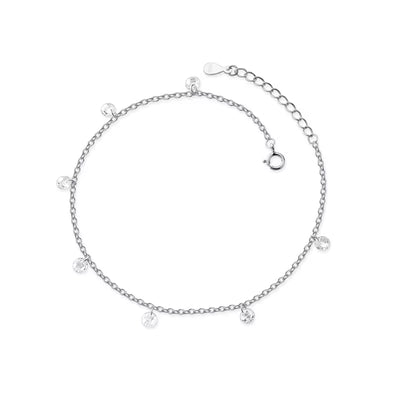 Minimalist 100% 925 Sterling Silver Fashion Babysbreath Chain Anklets for Women Wedding Silver 925 Jewelry Gift DA985