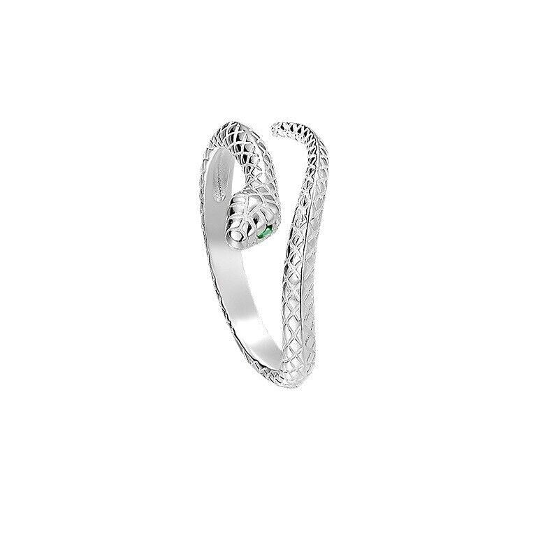 925 Sterling Silver Snake Fashion Adjustable Ring Womens Girls Jewellery Gift UK