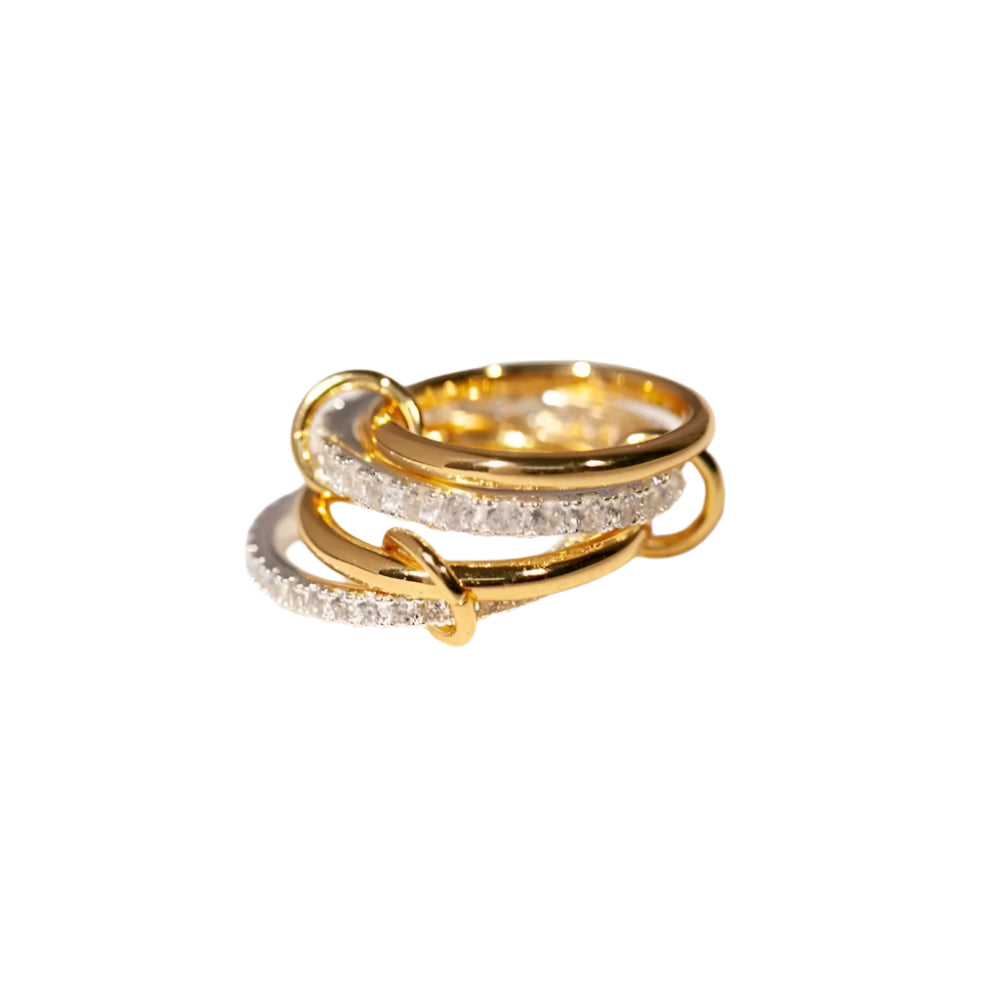 Fashion Gold Silver Rings for Women Non-Tarnish Dainty Gold Plated Statement Rings Stackable Rings Set for Women