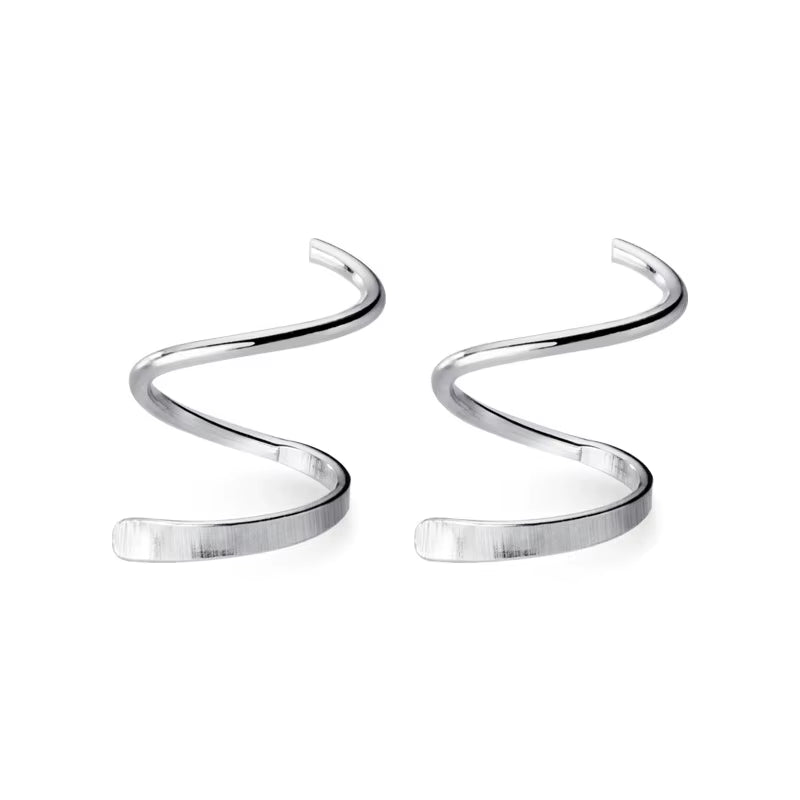 Wave Spiral Hoop Earrings for Women Silver 925 Fine Women Earrings Jewelry Design Hoop Earrings 925 Sterling Silver