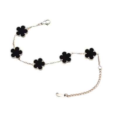 Lucky Clover Women'S Hand Bracelets Double Sided Flowers Jewellery Gifts Stainless Steel Bracelet Gold Plated Bracelets Man